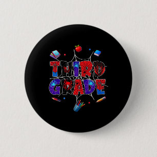 Terug naar school 3e klas jongens gamer eerste dag ronde button 5,7 cm