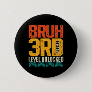 Terug naar school 3e klas jongens gamer eerste sch ronde button 5,7 cm