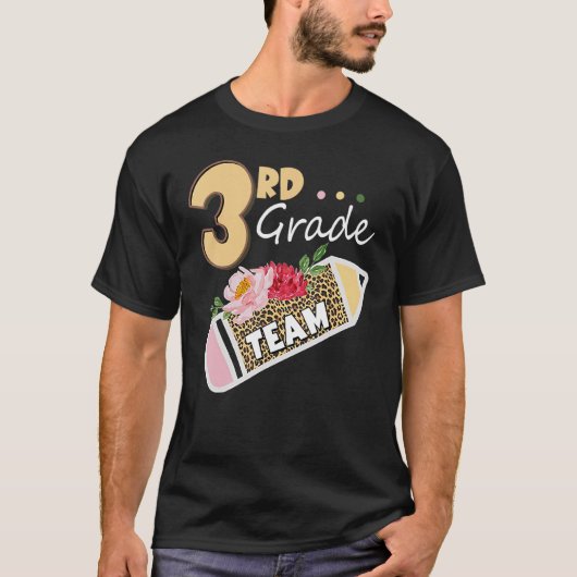 Terug naar school 3e klas Team Pencil Leopard T-shirt (Voorkant)