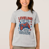 Terug naar school 4e klas Gamer Boy Girl Tri-Blend Shirt (Voorkant)