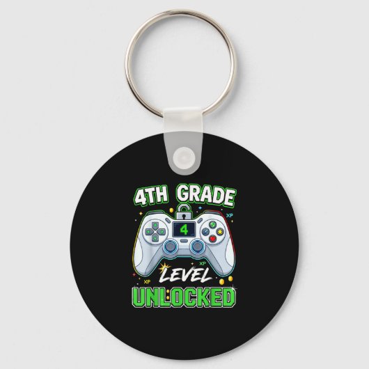 Terug naar school 4e klas jongens gamer eerste dag sleutelhanger (Voorkant)