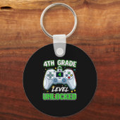 Terug naar school 4e klas jongens gamer eerste dag sleutelhanger (Voorkant)