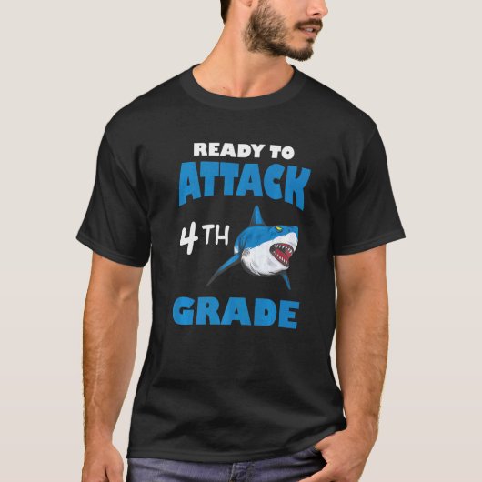 Terug naar school 4e klas Kinder outfit Shark T-shirt (Voorkant)