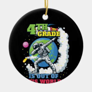 Terug naar school 4e klas ruimte uit deze wereld keramisch ornament