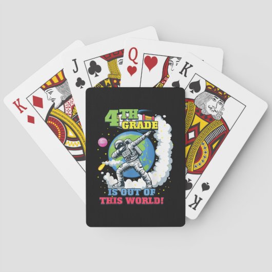 Terug naar school 4e klas ruimte uit deze wereld pokerkaarten (Achterkant)