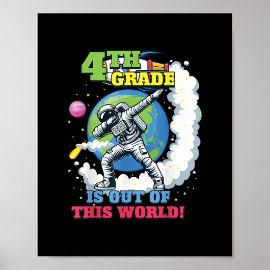 Terug naar school 4e klas ruimte uit deze wereld poster (Voorkant)