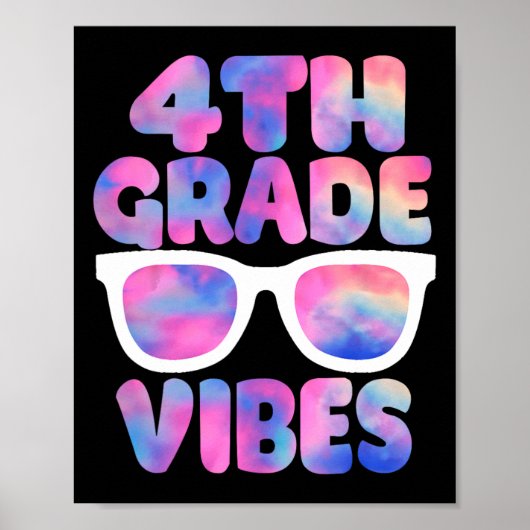 Terug naar school 4e klas sfeer eerste dag leraar poster (Voorkant)