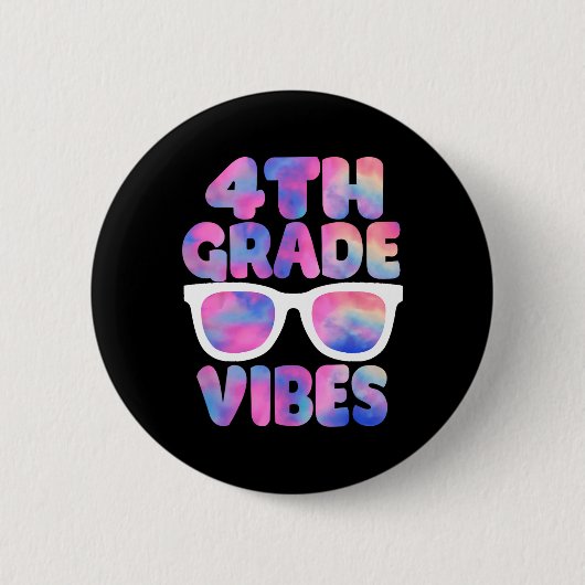 Terug naar school 4e klas sfeer eerste dag leraar ronde button 5,7 cm (Voorkant)