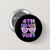 Terug naar school 4e klas sfeer eerste dag leraar ronde button 5,7 cm (Voorkant /achterkant)