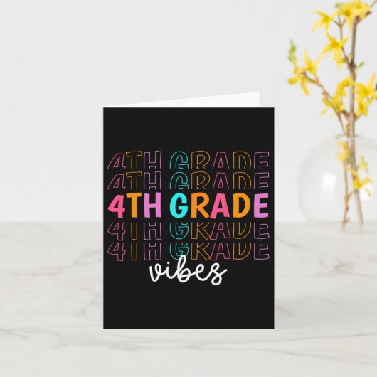 Terug naar school 4e klas Vibes Retro Teacher Stud Kaart (Gele Bloem)