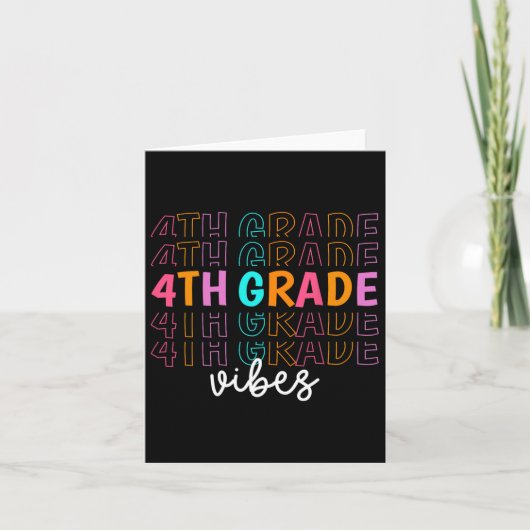 Terug naar school 4e klas Vibes Retro Teacher Stud Kaart (Voorkant)