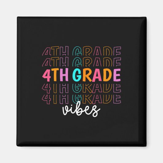 Terug naar school 4e klas Vibes Retro Teacher Stud Magneet (Voorkant)
