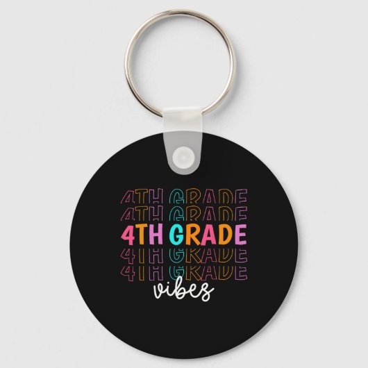 Terug naar school 4e klas Vibes Retro Teacher Stud Sleutelhanger (Voorkant)