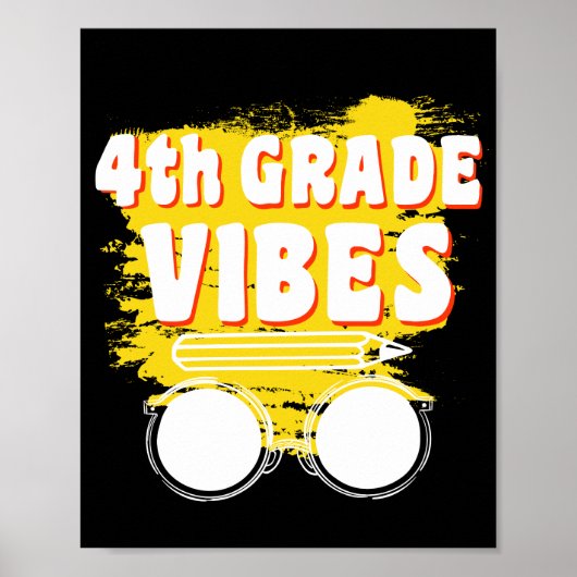 Terug naar school 4e klas Vibes Shirt Eerste dag k Poster (Voorkant)