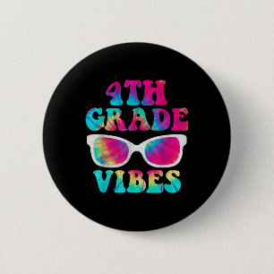 Terug naar school 4e klas vibes shirt eerste dag t ronde button 5,7 cm