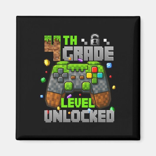 Terug naar school 4e leerjaar ontgrendeld gamer ki magneet (Voorkant)