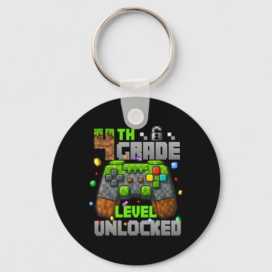 Terug naar school 4e leerjaar ontgrendeld gamer ki sleutelhanger (Voorkant)