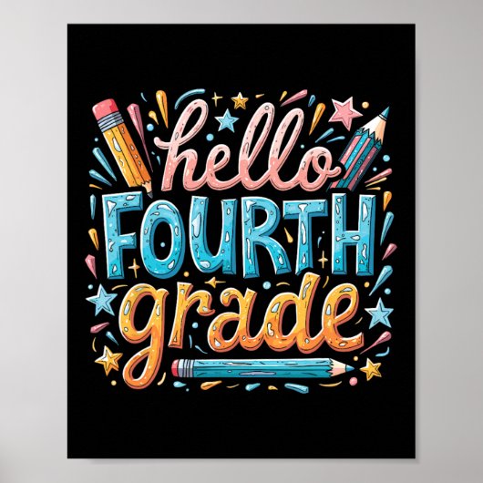 Terug naar school 4e leerjaar set poster (Voorkant)