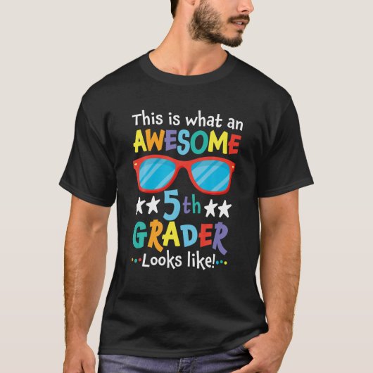 Terug naar school 5e graad Geweldige 5e graad T-shirt (Voorkant)