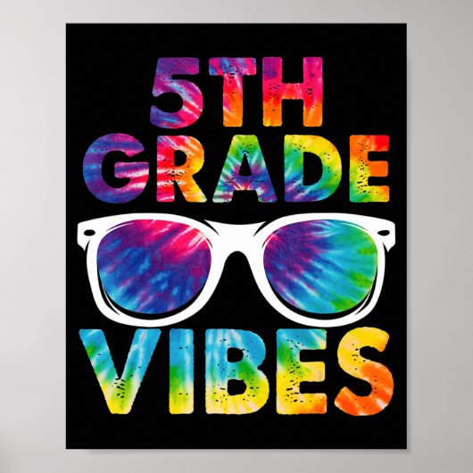 Terug naar school 5e graad Vibes Tie Dye 5e graad Poster (Voorkant)