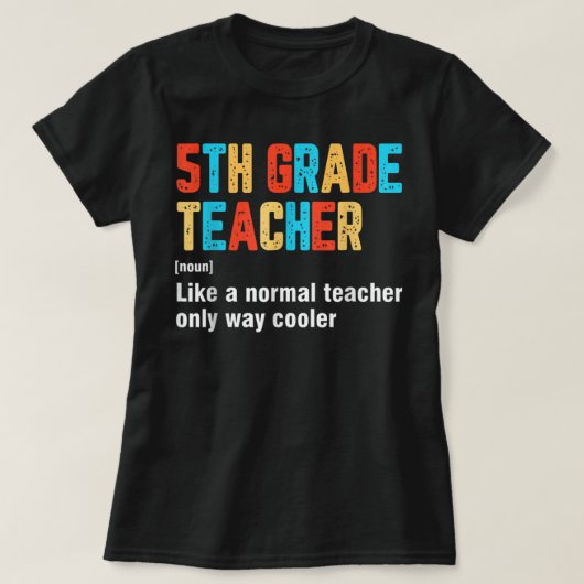 Terug naar school 5e klas lerarenteam Funny Defini T-shirt (Design voorkant)
