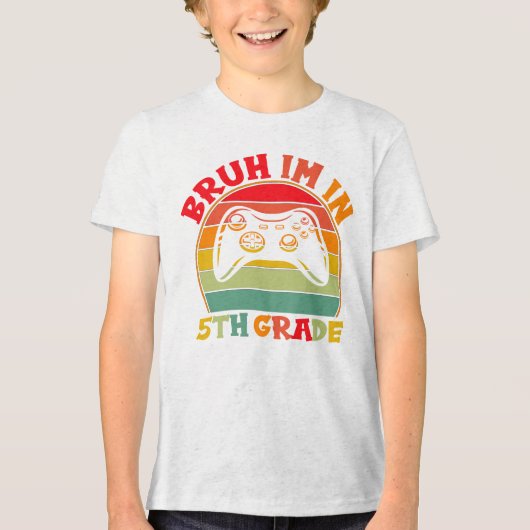 Terug naar school 5e klas - Rainbow Gaming voor ki Tri-Blend Shirt (Voorkant)