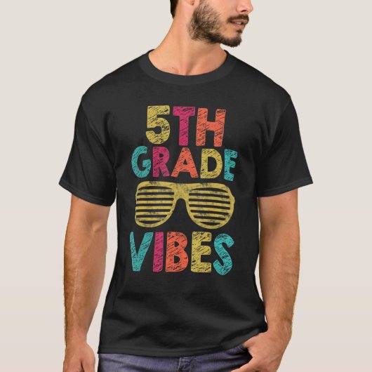 Terug naar school 5e klas sfeer eerste dag leraar t-shirt (Voorkant)
