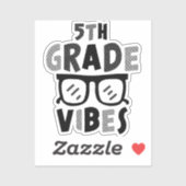 Terug naar school 5e klas Vibes eerste dag leraar Sticker (Vel)