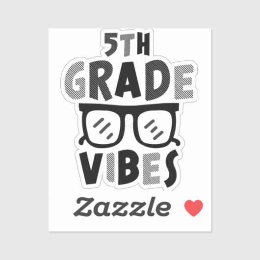 Terug naar school 5e klas Vibes eerste dag leraar Sticker (Vel)