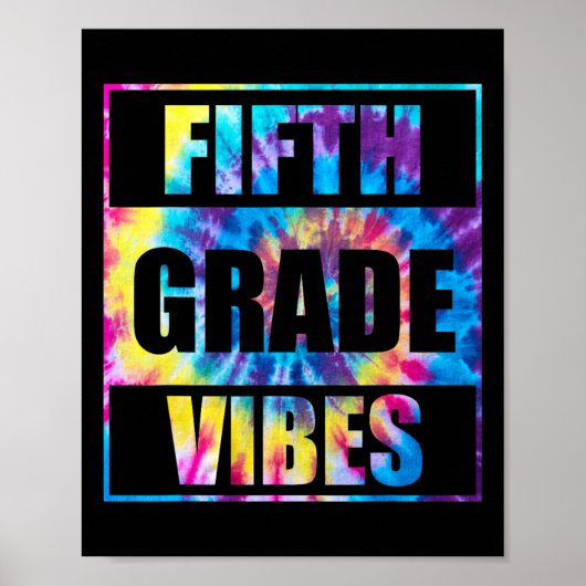 Terug naar school 5e klas Vibes eerste dag school Poster (Voorkant)