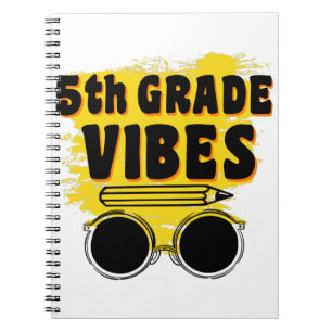Terug naar school 5e klas Vibes Shirt Eerste dag k Notitieboek