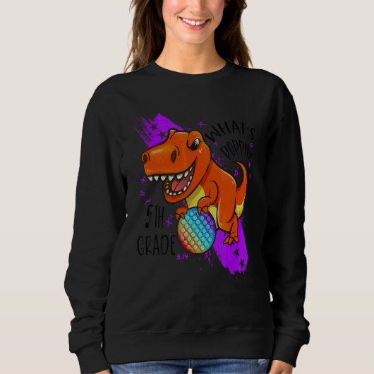 Terug naar school 5e leerjaar Dinosaurus Pop It Trui (Voorkant)