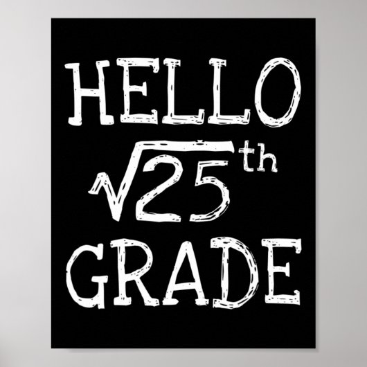 Terug naar school 5e leerjaar vierkantswortel van poster (Voorkant)