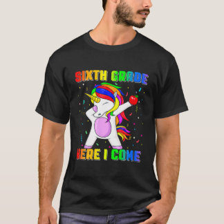 Terug naar school 6e graad Unicorn Dabbing Kinder  T-shirt