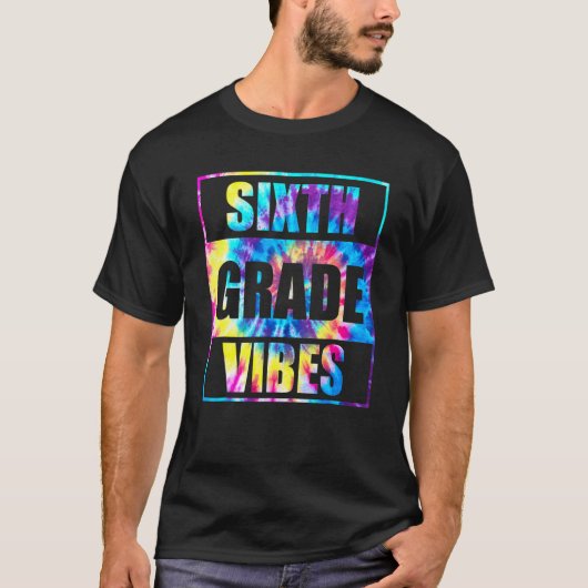 Terug naar school 6e graad Vibes eerste dag leraar T-shirt (Voorkant)