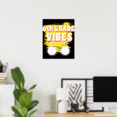 Terug naar school 6e graad Vibes Shirt Eerste dag  Poster (Thuiskantoor)