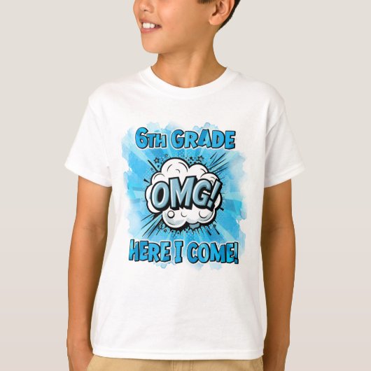 Terug naar school 6e klas Comic Style T-shirt (Voorkant)