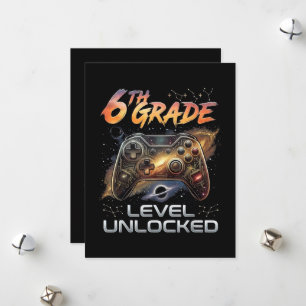Terug naar school 6e klas gamer eerste schooldag feestdagenkaart