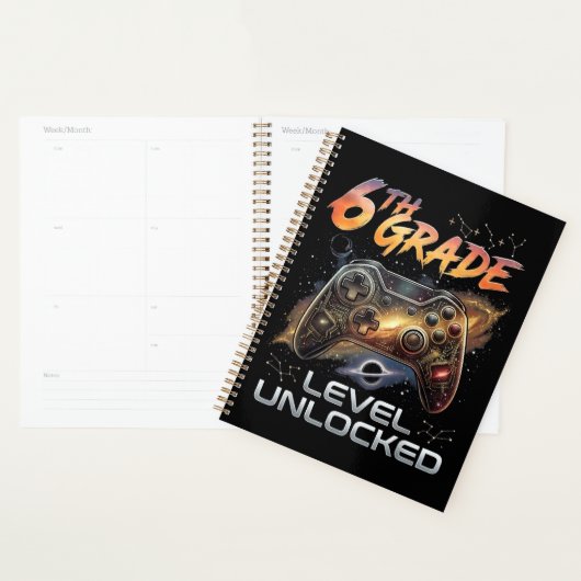 Terug naar school 6e klas gamer eerste schooldag planner (Display)