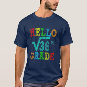 Terug naar school 6e klas klas voet van 36 Wiskund T-shirt