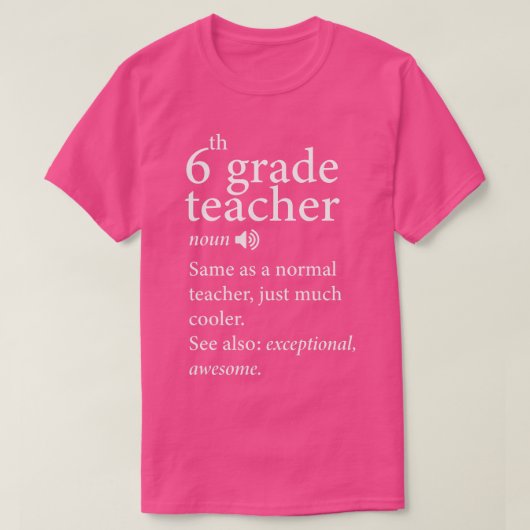 Terug naar school-6e-klas-leraar-grappenmaker-defi t-shirt (Design voorkant)