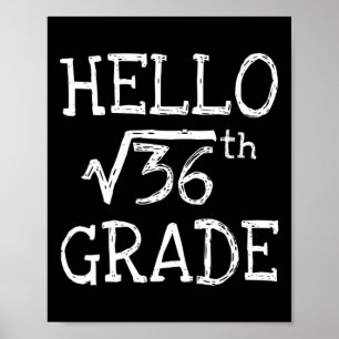 Terug naar school 6e klas Square wortel van 36 Wis Poster