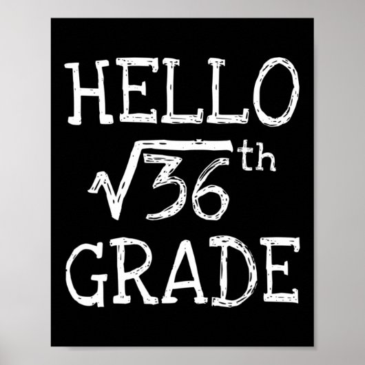 Terug naar school 6e klas Square wortel van 36 Wis Poster (Voorkant)