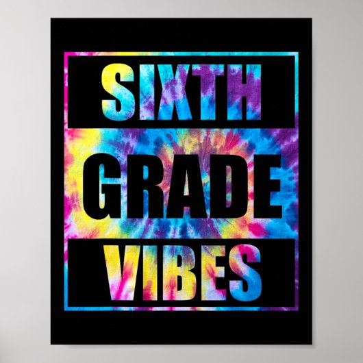 Terug naar school 6e klas Vibes 1e schooldag Poster (Voorkant)