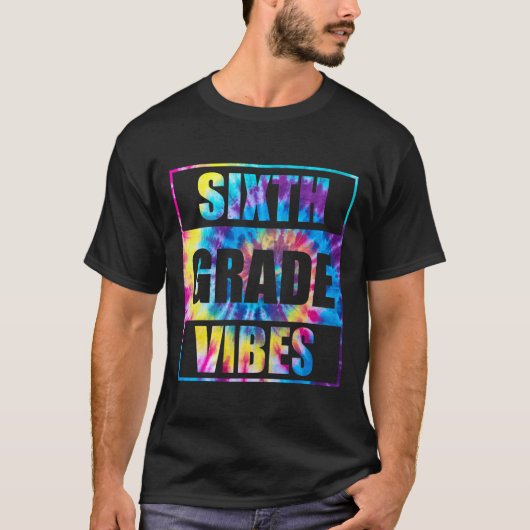 Terug naar school 6e klas Vibes 1e schooldag T-shirt (Voorkant)