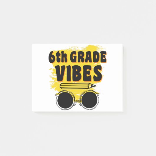 Terug naar school 6e klas vibes shirt eerste dag k post-it® notes (Voorkant)