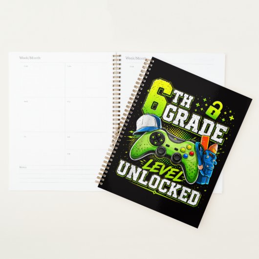 Terug naar school 6e zesde klas niveau ontgrendeld planner (Display)