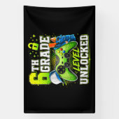 Terug naar school 6e zesde klas niveau ontgrendeld spandoek (Verticaal)