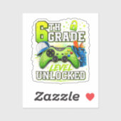 Terug naar school 6e zesde klas niveau ontgrendeld sticker (Vel)