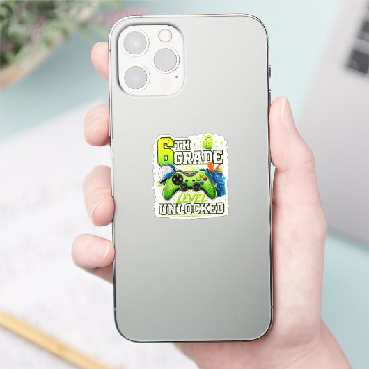 Terug naar school 6e zesde klas niveau ontgrendeld sticker (Telefoon)